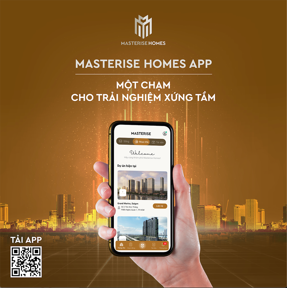 Ứng dụng Masterise Homes App - một sản phẩm công nghệ mới ra mắt của Masterise Homes